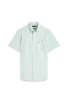 Tommy Hilfiger Mens Green Light Oxford Solid Short Sleeve Shirt