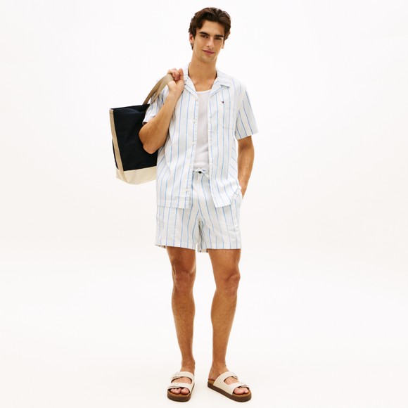 Tommy Hilfiger Mens White Open Structure Short Sleeve Shirt main image