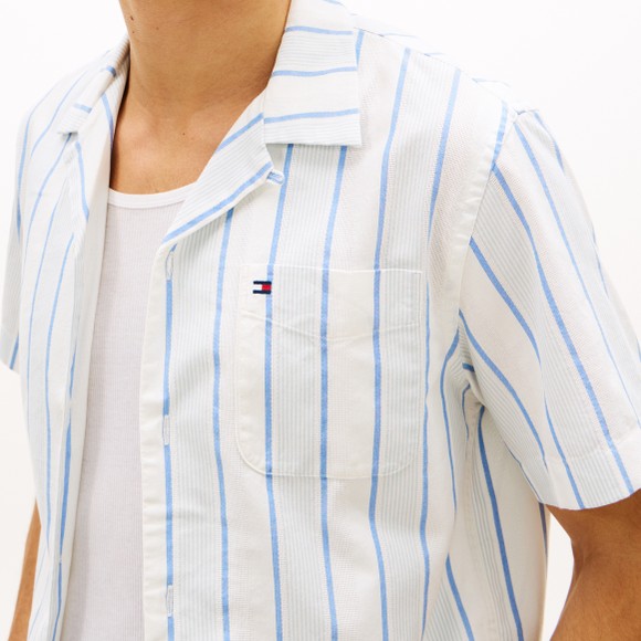 Tommy Hilfiger Mens White Open Structure Short Sleeve Shirt main image