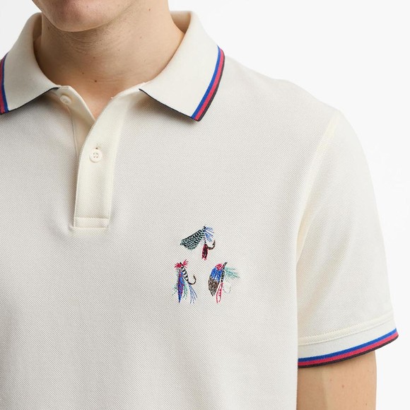 Barbour X Paul Smith Mens White Lure Polo Shirt #4