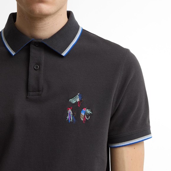 Barbour X Paul Smith Mens Blue Lure Polo Shirt #4