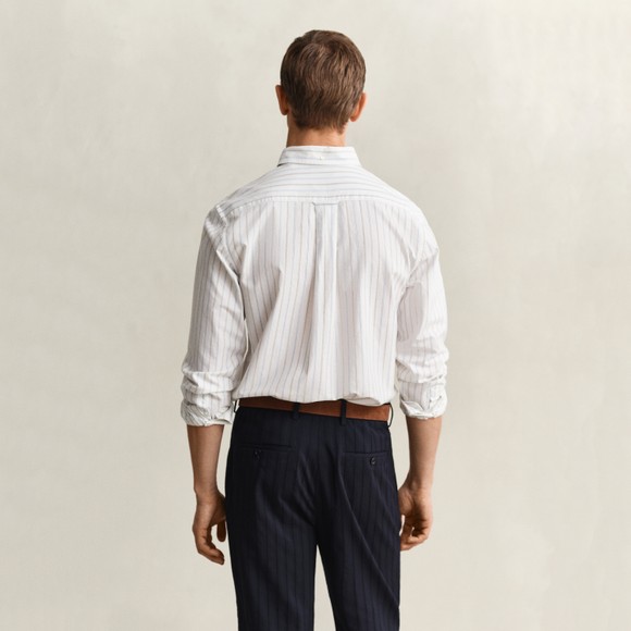 Gant Mens White Oxford Stripe Shirt main image