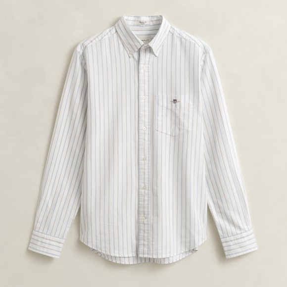 Gant Mens White Oxford Stripe Shirt