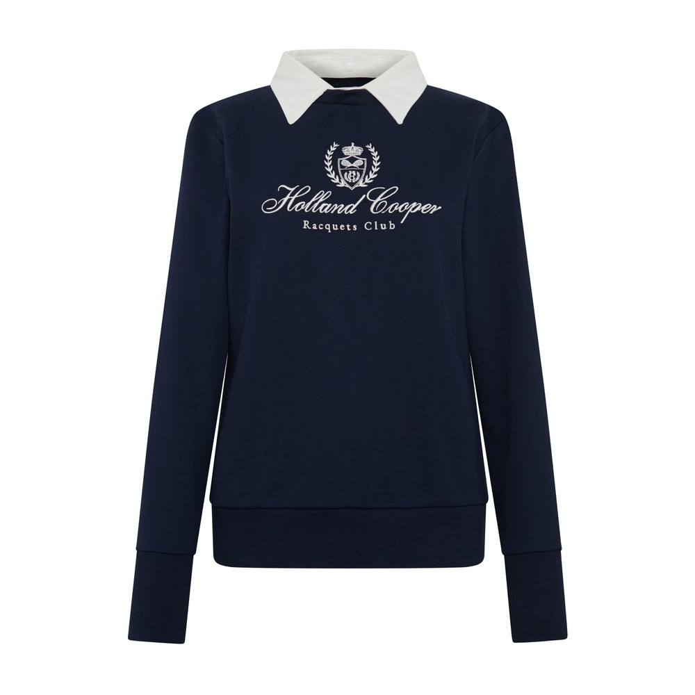 Mock Collar Crew Neck Sweat