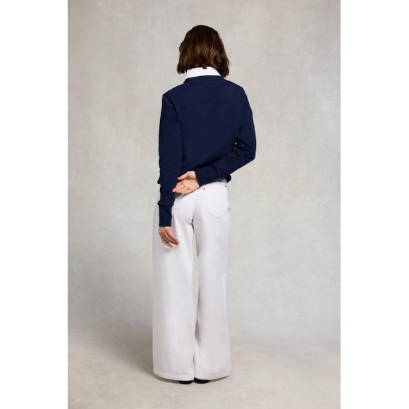 Holland Cooper Womens Blue Mock Collar Crew Neck Sweat #3