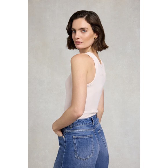 Holland Cooper Womens Pink Rebecca Rib Tank Top #3