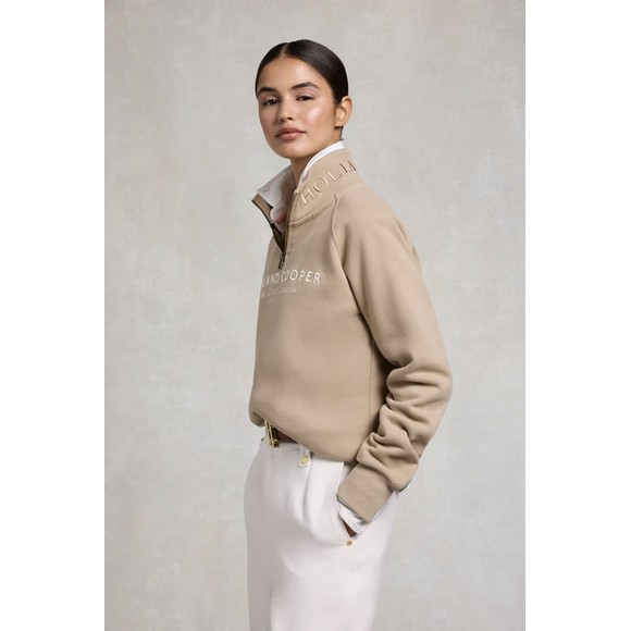 Holland Cooper Womens Beige Sporting Goods Zip Henley Sweatshirt #4