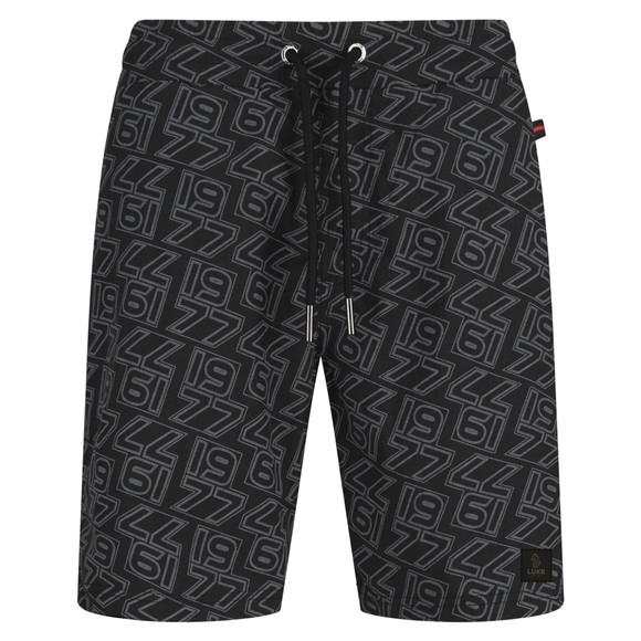 Luke 1977 Mens Black Zoff Overprint Swim Short