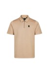 Luke 1977 Mens Beige Euphonic Modal Zip Polo Shirt