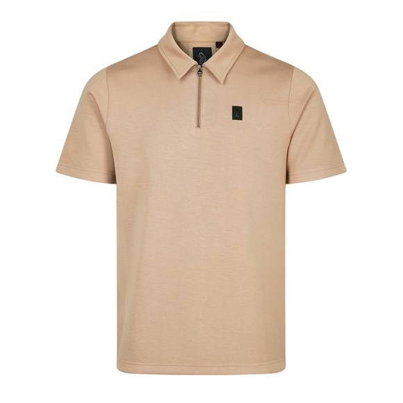 Luke 1977 Mens Beige Euphonic Modal Zip Polo Shirt