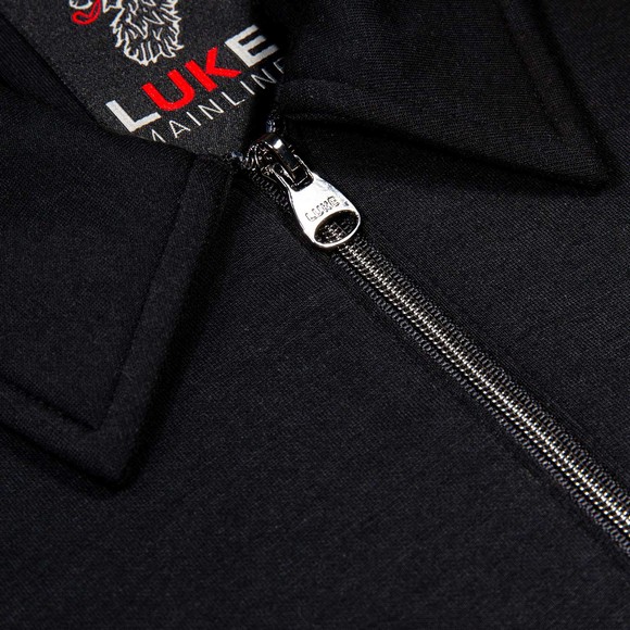 Luke 1977 Mens Black Euphonic Modal Zip Polo Shirt main image