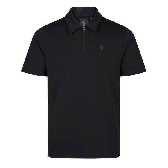 Luke 1977 Mens Black Euphonic Modal Zip Polo Shirt
