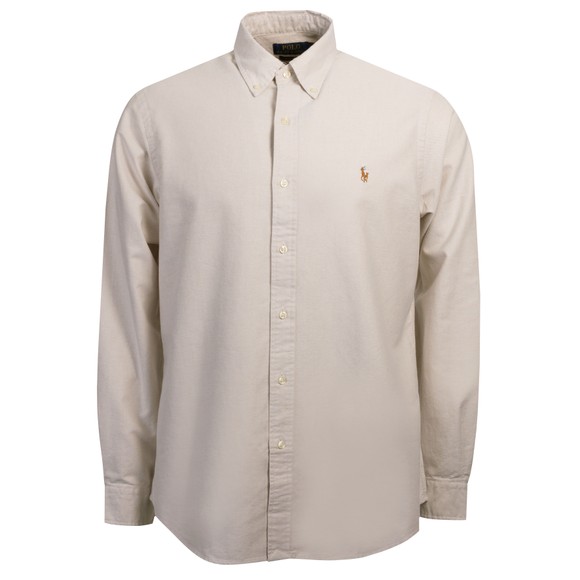 Polo Ralph Lauren Mens Beige Custom Fit Oxford Shirt #1