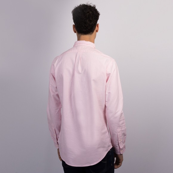 Polo Ralph Lauren Mens Pink Classic Oxford Stripe Shirt #4