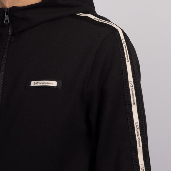 EA7 Emporio Armani Mens Black Interlock Full Zip Hooded Sweatshirt main image