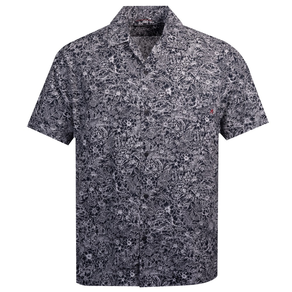 Flower Print Poplin Short Sleeve Shirt
