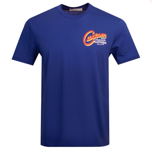 Replay Mens Blue Vintage Print T-Shirt