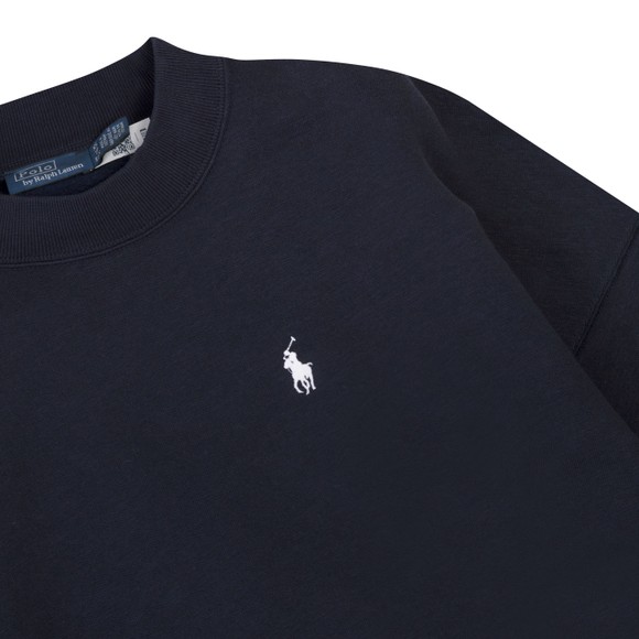 Polo Ralph Lauren Womens Blue Oversized Back Logo Fleece Crew Sweatshirt #3