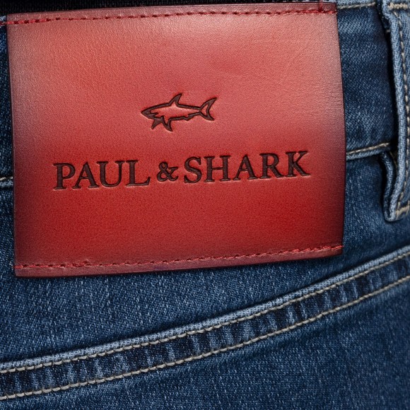 Paul & Shark Mens Blue Red Rivet Tapered Jean #4