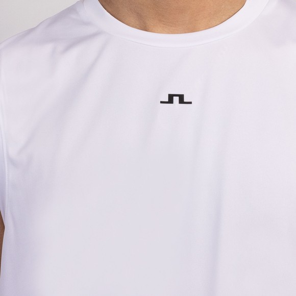 J.Lindeberg Mens White Xander Sleeveless T Shirt #4