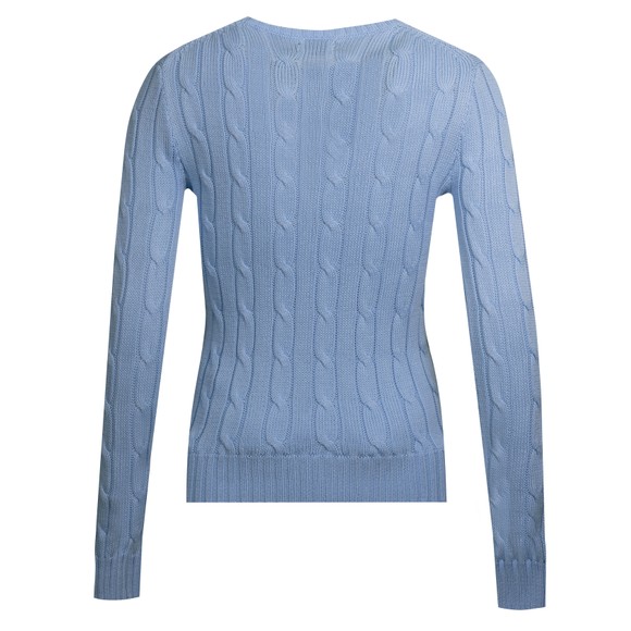 Polo Ralph Lauren Womens Blue Julianna Cotton Cable Crew Jumper #3