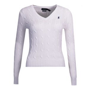 Cotton Cable V-Neck Jumper