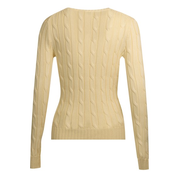 Polo Ralph Lauren Womens Off-White Julianna Cotton Cable Crew Jumper #3