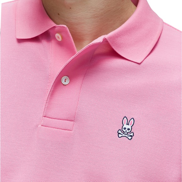 Psycho Bunny Mens Pink Classic Polo Shirt #3
