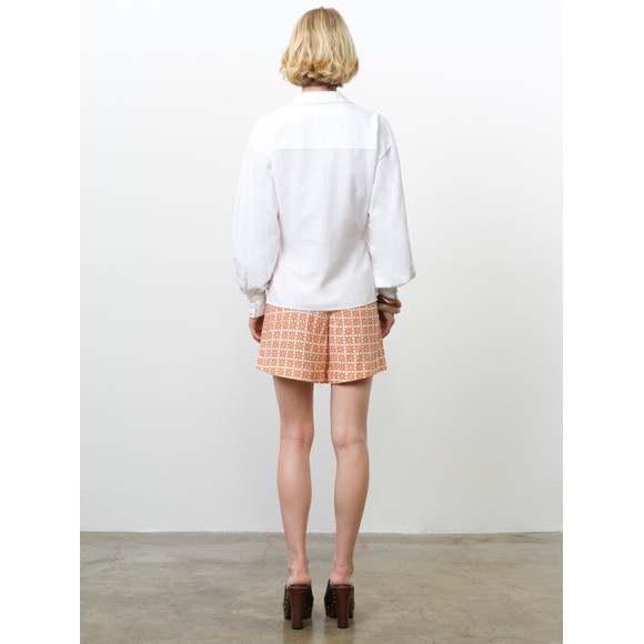 French Connection Womens Beige Atriette Linen Blend Wrap Over Top #3