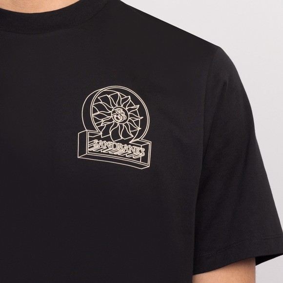 Sandbanks Mens Black 3D Logo Print T Shirt #4
