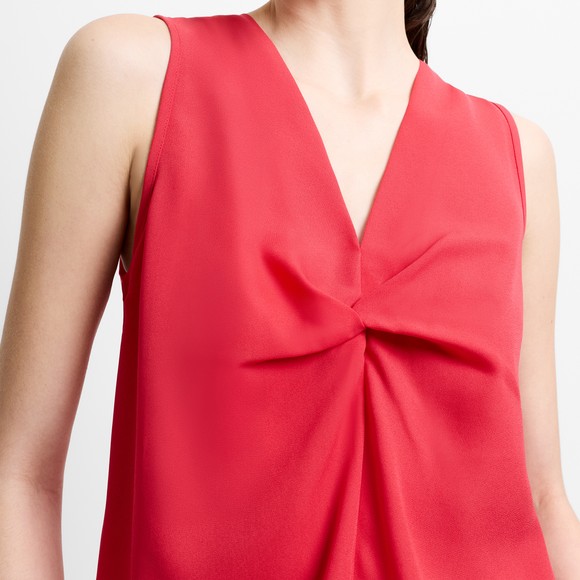 French Connection Womens Red Mila Georgette Front Twist Top #3