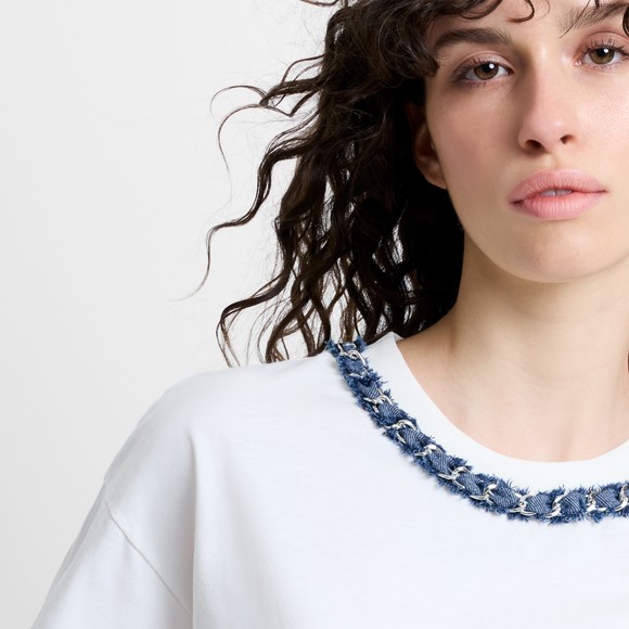 French Connection Womens Beige Aliyana Jersey Short Sleeve Chain T-Shirt #3