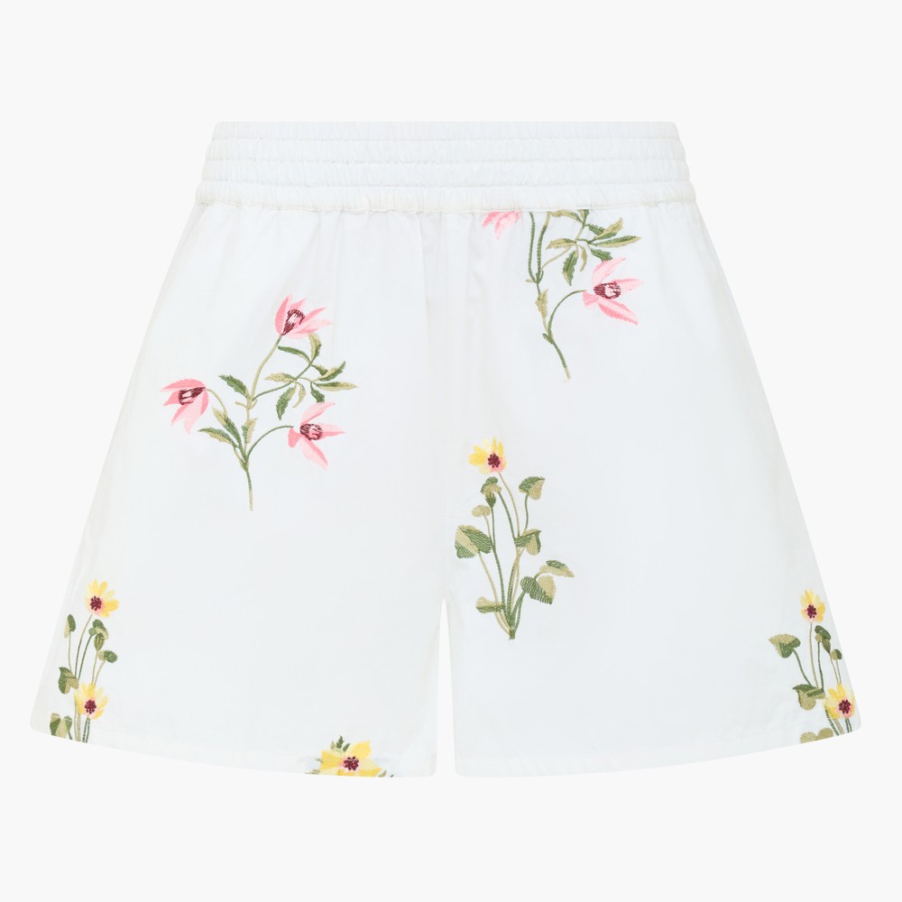 Alissa Cotton Floral Embroidered Shorts