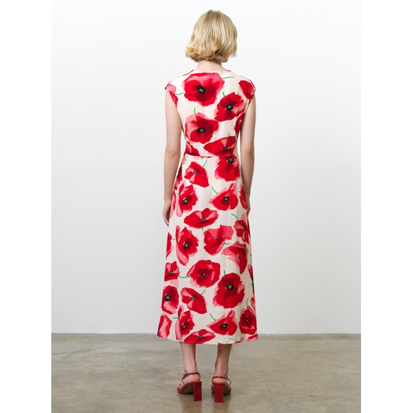 French Connection Womens Red Poppy Lizzie Front Twist Dress #3