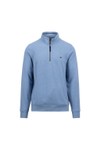Fynch Hatton Mens Blue Troyer Interlocked Quarter Zip