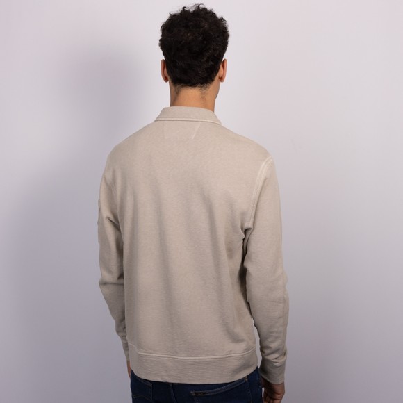 C.P. Company Mens Beige Malfile Fleece Lens Half Zip Sweatshirt #4