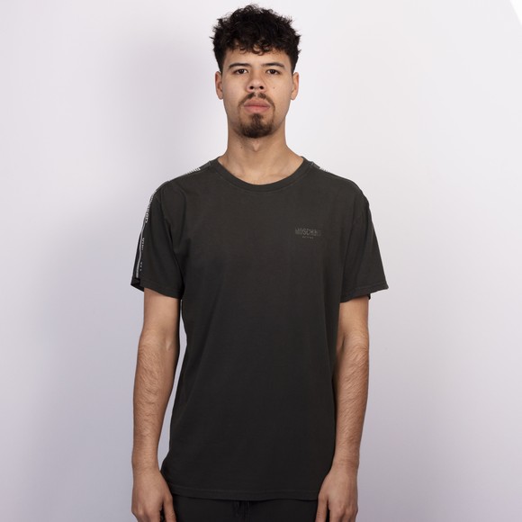 Moschino Mens Black Active Washed Tape Shoulder T Shirt #3