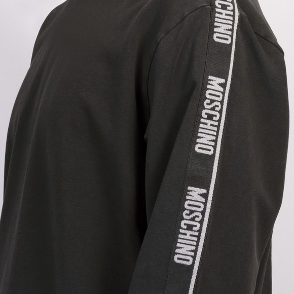 Moschino Mens Black Active Washed Tape Sleeve Sweatshirt #4