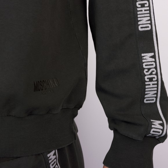 Moschino Mens Black Active Washed Tape Sleeve Sweatshirt #5