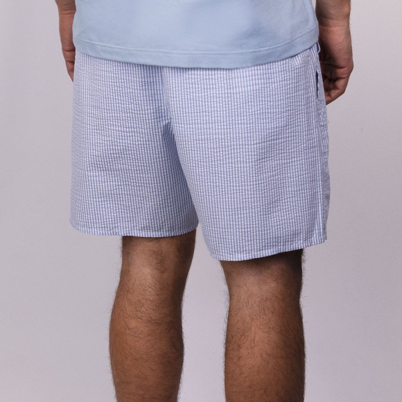Lacoste Mens Blue Striped Seersucker Swim Short #4