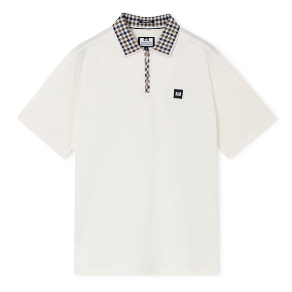 Weekend Offender Mens Off-White Tipasa Jacquard Rib Polo Shirt