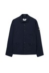 Weekend Offender Mens Blue Jerada Relaxed Cotton Overshirt