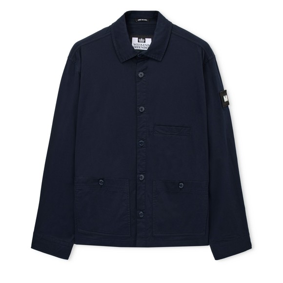 Weekend Offender Mens Blue Jerada Relaxed Cotton Overshirt