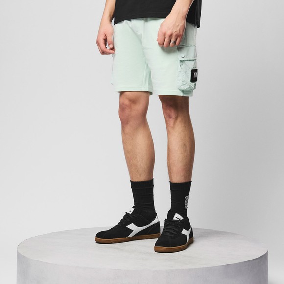 Weekend Offender Mens Green Noreaster Nylon Pocket Detail Sweat Shorts 