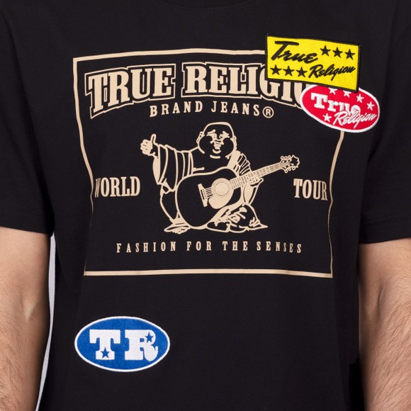True Religion Mens Black Logo Patch T Shirt #3