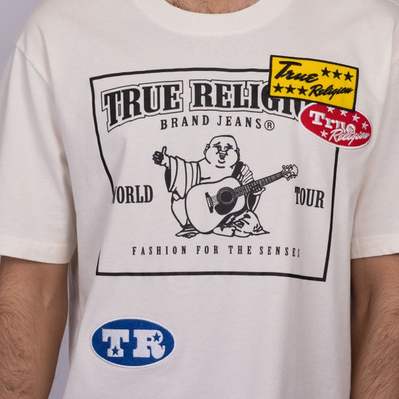 True Religion Mens White Logo Patch T Shirt #3