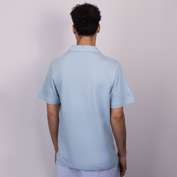 Lacoste Mens Blue Cotton Linen Blend Polo Shirt #4