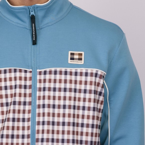 Aquascutum Mens Multicoloured Club Check Scuba Track Top #3