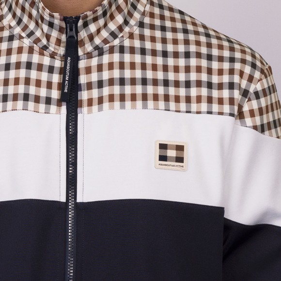 Aquascutum Mens Blue Club Check Shoulder Track Top #3