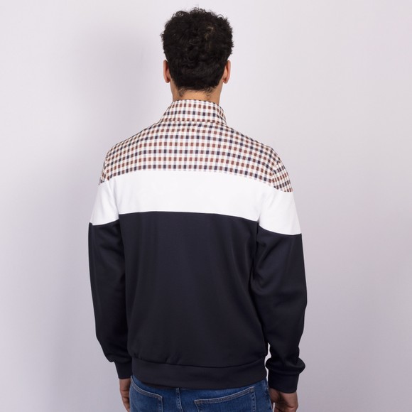 Aquascutum Mens Blue Club Check Shoulder Track Top #4